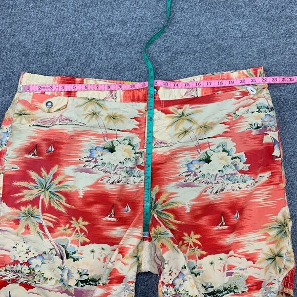 Lands End Hoffman California Swim Trunk Men XXL 2XL Floral Red Brief Lined Short - Picture 9 of 14